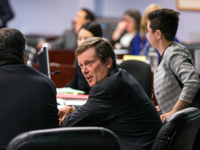 Mayor John Tory at an executive committee meeting. “Does it make sense that this — at executive committee — is where public engagement happens?,” U of T professor Gabriel Eidelman wonders.