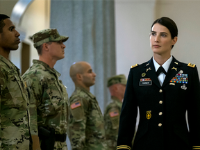 In this image released by Paramount Pictures and Skydance Productions, Cobie Smulders appears in a scene from, "Jack Reacher: Never Go Back."