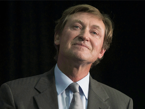 Wayne Gretzky attends an NHL news conference in Toronto on Sept. 27.
