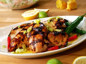 Take simple grilled meat, add a sweet and spicy sauce, and you've got Jalapeno Glazed Chicken.