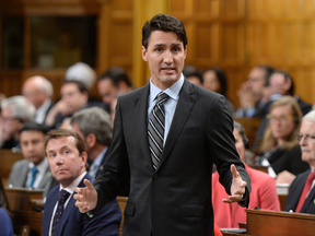 Prime Minister Justin Trudeau speaks in the House of Commons on Oct. 3, 2016.