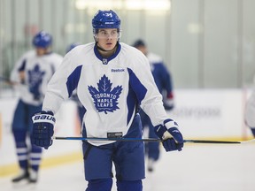 “It took me a while to finally settle down and get to bed,” Auston Matthews said of the game, having his parents present, flying home and reading a deluge of texts and tweets. “There were a lot of congratulations from a lot of guys. It’s just one game, but your first one is always special.”