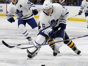 Games-played leaders Mitch Marner (pictured) and William Nylander have four and three points, respectively, through four starts.