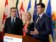Edmonton Mayor Don Iveson speaks at a press conference with Ottawa Mayor Jim Watson and Minister of Environment and Climate Change Catherine McKenna, at the Federation of Canadian Municipalities' Big City Mayors' Caucus, Wednesday, Oct. 19, 2016 in Ottawa.