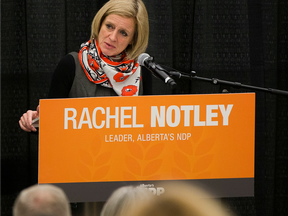Premier Rachel Notley speaks at the Provincial Council of Alberta's New Democrats on Saturday, October 29, 2016 in Edmonton.
