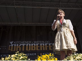 Premier Kathleen Wynne speaks at the opening ceremony for Oktoberfest in Kitchener, Ont.,