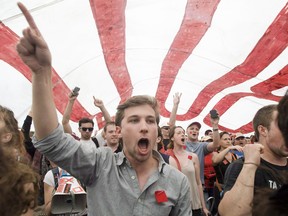 Gabriel Nadeau-Dubois at a protest in Montreal on May 22, 2012.