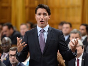 Prime Minister Justin Trudeau responds to a question during question period in the House of Commons on Parliament Hill in Ottawa on Wednesday, Oct. 5, 2016.