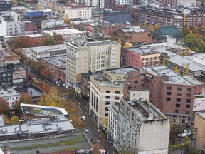 VANCOUVER October 26, 2016 - Downtown Eastside aerial view. (For Gordon Hoekstra story) Seismic Rift Earthquake series [PNG Merlin Archive]