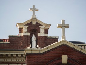 Crosses adorn St Paul's Hospital in Vancouver.