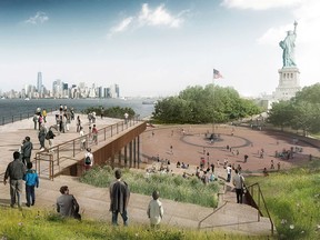 This artist rendering provided by the Statue of Liberty-Ellis Island Foundation shows a design for a new free-standing Statue of Liberty Museum on Liberty Island.