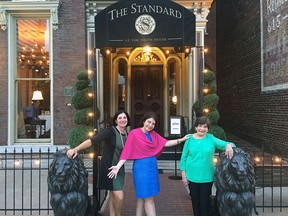 Donna Burke, left, Associated Press writer Anne D'Innocenzio, centre, and her mother Marie D'Innocenzio, pose for a photo outside The Standard at The Smith House in Nashville, Tenn.