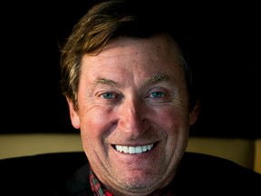Wayne Gretzky sits down for an interview in Toronto on Oct. 17.