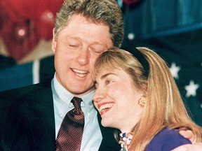 A 1992 file photo shows then Governor of Arkansas Bill Clinton with Hillary Clinton