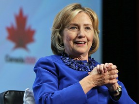 Hillary Clinton delivers the keynote address at Canada 2020 in Ottawa on Oct. 6, 2014.