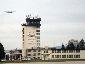 A control tower at the Ramstein NATO base