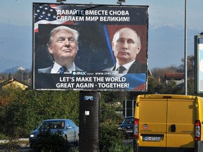 A billboard in Montenegro suggests great things lie ahead from the duo of Donald Trump and Vladimir Putin