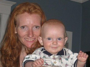 Tamara Lovett with baby Ryan, undated. Lovett is charged in her then seven-year-old son’s death after he died from a strep infection.
