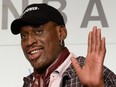 A 2013 shows former NBA star Dennis Rodman  during a press conference in Tokyo