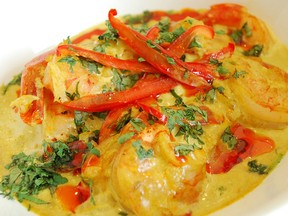 A fresh burst of cilantro amps up the flavour of this Curried Shrimp dish.