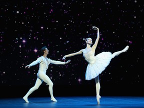 Anna Nikulina (principle dancer) and Artem Ovcharenko (Principle)  of the Bolshoi Theatre Moscow perform a private ballet performance at the National Theatre on day 4 of a Royal tour of Bahrain on November 11, 2016 in Manama, Bahrain.