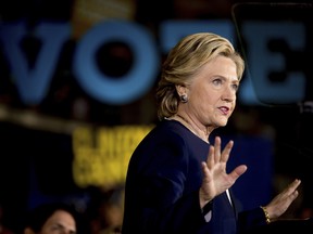 Hillary Clinton speaks at a rally at Heinz Field in Pittsburgh, Friday, Nov. 4, 2016.