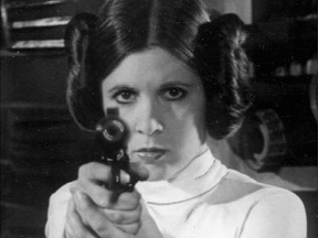 Carrie Fisher as Princess Leia in Star Wars.