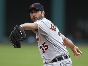 Detroit Tigers starting pitcher Justin Verlander delivers against Cleveland on Sept. 17.