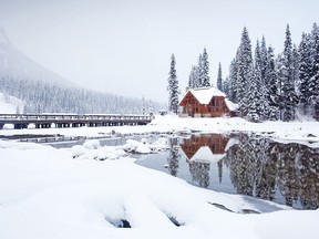 The Emerald Lake Lodge in British Columbia is perched on a perfect peninsula that juts into pristine Emerald Lake. Expect great food and wonderful vistas.