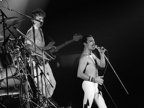 Montreux was where Freddie Mercury, the legendary lead singer and songwriter of Queen, came to find peace. In a Sept. 18, 1984 file photo, Mercury performs at the Palais Omnisports in Paris.