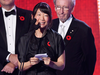 Madeleine Thien speaks after winning the 2016 Giller Prize for her book "Do Not Say We Have Nothing" as Giller Prize founder Jack Rabinovitch looks during an award ceremony on in Toronto, Monday, Nov. 7, 2016.