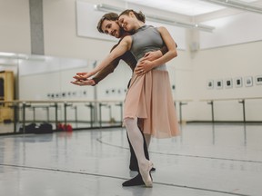 Jurgita Dronina and Harrison James in rehearsal for Cinderella.