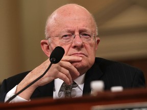 Director of National Intelligence James Clapper testifies during a hearing before the House (Select) Intelligence Committee Nov.17, 2016 on Capitol Hill in Washington, DC. Clapper has submitted a letter of resignation last night.