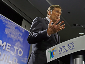 Toronto mayor John Tory discusses his proposal for toll roads on Thursday Nov. 24, 2016.
