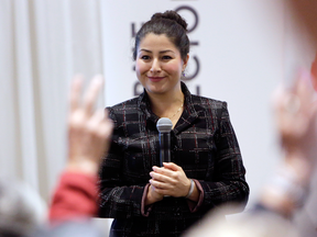 Minister of Democratic Institutions Maryam Monsef during a town hall meeting about federal electoral reform near Ottawa in September
