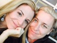 Glennon Doyle Melton (left) made the announcement of Facebook, posing with Abby Wambach