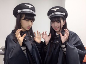 The Japanese girl band Keyakizaka46 appeared at an Oct. 22 concert in black dresses, capes and caps with a Nazi-like eagle emblem.