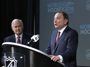 NHLPA executive director Don Fehr (left) and NHL commissioner Gary Bettman.