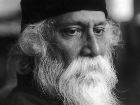 Indian poet and writer Rabindranath Tagore is shown while in Berlin, Germany. In 1913, Tagore became the first non-European to win the Nobel Prize in Literature for what the Swedish Academy described as "his profoundly sensitive, fresh and beautiful verse." Tagore played a pivotal role in popularizing Indian culture in the West through such works as "Gitanjali: Song Offerings."