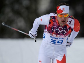 Canada's Ivan Babikov skis in the Sochi 2014 men's 15km cross-country race on Feb. 14, 2014.