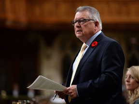 Public Safety Minister Ralph Goodale speaks during question period in the House of Commons on Parliament Hill, in Ottawa on Friday, November 4, 2016.