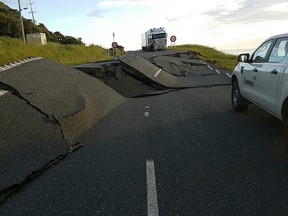 State Highway One  on the South Island's east coast has been left impassable by the earthquake that struck New Zealand, stranding hundreds of residents and tourists in the town of Kaikoura.