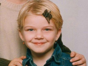 An undated photograph of  Woodstock schoolgirl Tori Stafford, who was murdered when she was eight.