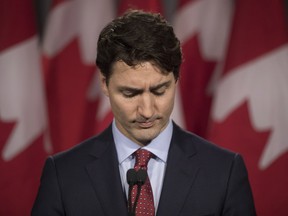 Justin Trudeau addresses the media in November.