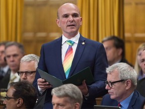 Liberal MP Randy Boissonnault rises during statements in the House of Commons, Monday June 13, 2016 in Ottawa