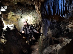 Cave specialist Christian Casseyas gives a tour of the Goyet cave
