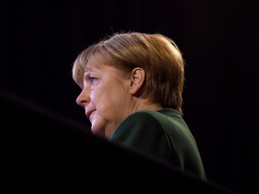 Chancellor and Chairwoman of the German Christian Democrats (CDU) Angela Merkel gives a television interview on December 7, 2016 in Essen, Germany