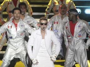 Justin Bieber performs in concert during his Believe world tour in Buenos Aires, Argentina in November 2010.