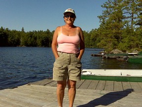 Lyn Chittick relaxes at the hunting/fishing lodge of her and her husband’s in northern Quebec. Chittick’s 50-year struggle with severe psorisis was eased dramatically two years ago, when she was referred to a new dermatologist, who had a different treatment plan that has been a godsend. “I can now do the simple things that other people take for granted but I could never do,” she says.