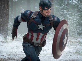 Evans as Captain America.